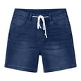 thumbnail image 1 of Zynoxe Womens Jean Shorts with Pockets Casual Summer Solid Color Drawstring Waist Denim Shorts Straight Leg Button and Zipper Ladies Shorts XL, 1 of 8