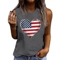 thumbnail image 1 of Zynoxe Womens Patriotic Tank Tops Fashion Sleeveless Independence Day T Shirts for Women Casual Summer Round Neck Graphic Tees (#02 Gray,L), 1 of 5