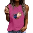thumbnail image 1 of Zynoxe Womens Patriotic Tank Tops Fashion Sleeveless Independence Day T Shirts for Women Casual Summer Round Neck Graphic Tees (#03 Red,M), 1 of 5
