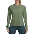 thumbnail image 1 of Zynoxe Womens Sun Hoodie Trendy Lightweight Upf 50+ Long Sleeve Shirts for Women Summer Solid Color Hooded Workout Sun Shirts (Army Green,XL), 1 of 7