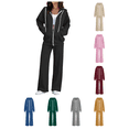 thumbnail image 1 of Zynoxe Womens Sweat Suits 2 Piece Set Zip Up Drawstring Hooded Sweatshirt & Wide Leg Pants Versatile Solid Color Casual Tracksuit Set Fashionable Vacation Outfits for Women with Pockets Khaki 3XL, 1 of 10