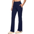 thumbnail image 1 of Zynoxe Womens Sweatpants Comfy Stretchy Elastic Waist Flare Yoga Pants for Women Versatile Casual Solid Color Bootcut Pants Fashion Side Split Joggers Trousers with Pockets S, 1 of 6