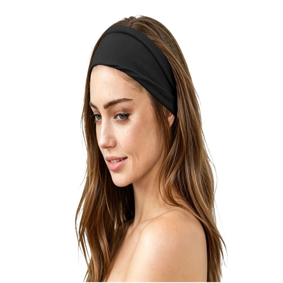 Zynoxe Womens Wide Elastic Headband for Yoga and Sports Comfy Casual Solid Color Workout Headband