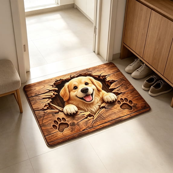 Zynviq 23.6" X 15.7" Area Rugs Dog Throw Rug Animals Polyester Multicolor Washable Rectangular Small Rug for Coffee Table
