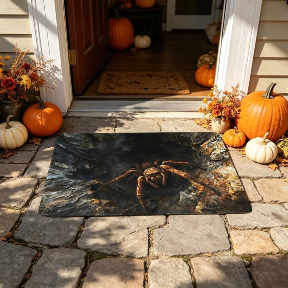 Zynviq 23.6" X 15.7" Area Rugs Spider Throw Rug Animals Polyester Washable Rectangular Multicolor Small Rug for Dining Room