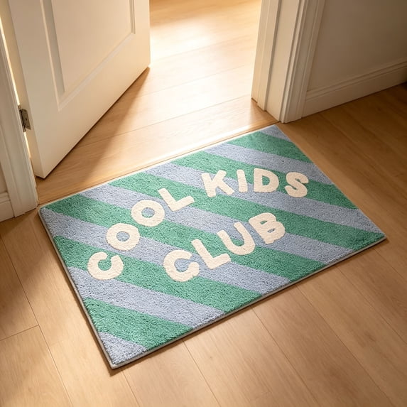 Zynviq Area Rugs 15.7" X 23.6" Letter Throw Rug Polyester Washable Blue Rectangular Small Rug for Couch