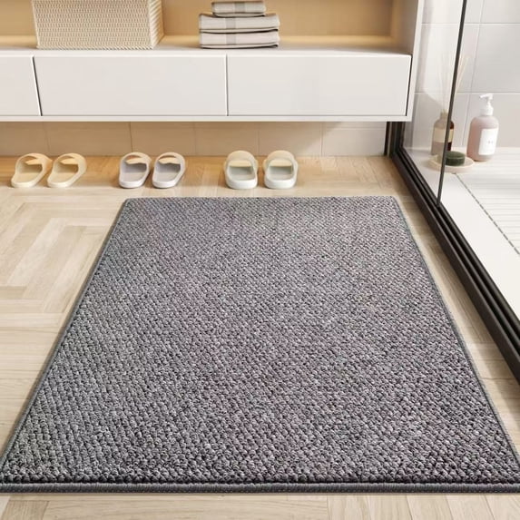 Zynviq Area Rugs 23.6" X 15.7" Solid Color Throw Rug Polyester Gray Washable Rectangular Small Rug for Living Room