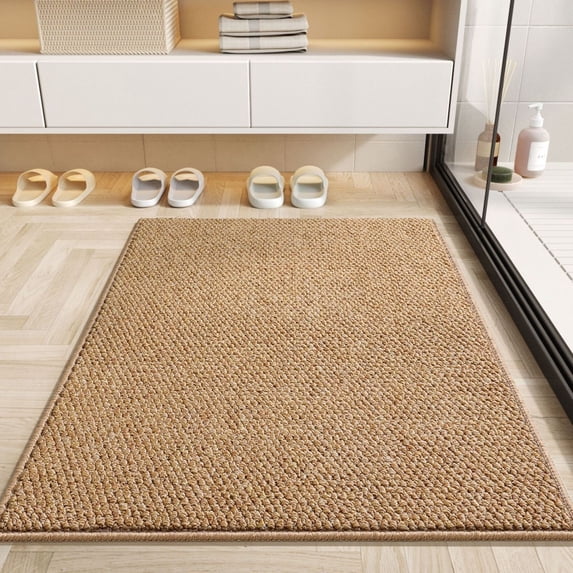 Zynviq Area Rugs 23.6" X 15.7" Solid Color Throw Rug Polyester Washable Yellow Rectangular Small Rug for Dorm