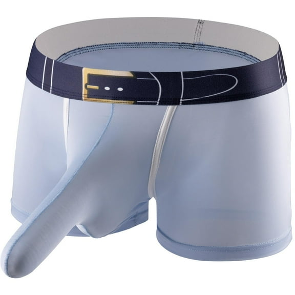 Zynviq Athletic Men's Underwear Blue Separate Pouch Soft Solid Breathable Boxer Briefs Mens Briefs,L