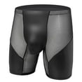 thumbnail image 1 of Zynviq Black Men's Underwear Stretch See Through Athleisure Solid Mesh Boxer Briefs Men Underpants,XL, 1 of 3