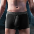 thumbnail image 1 of Zynviq Black Underwear Men Ball Pouch Seamless Breathable Lighrweight Boxer Briefs Men Underpants,L, 1 of 9