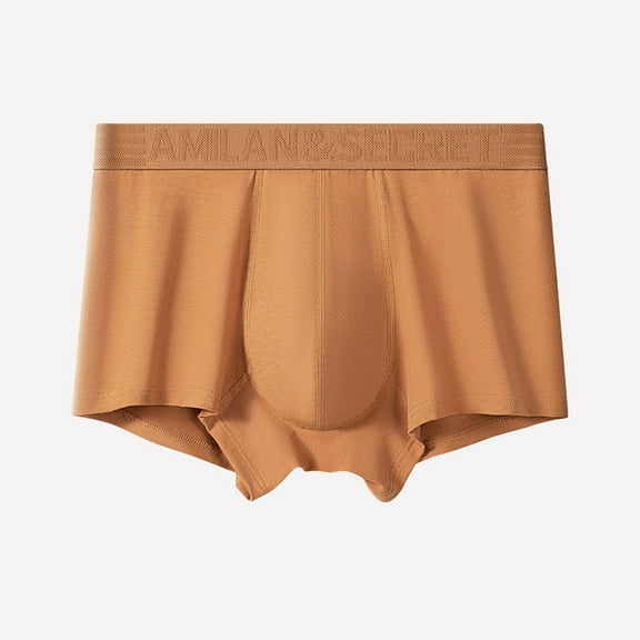 Zynviq Brown Underwear Men's Breathable Seamless Cotton Striped Stretchy Boxer Briefs Men's Briefs,XXL