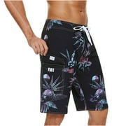 Zynviq Casual Shorts Mens Quick-Dry Graphic Prints Beach Shorts Short Khaki Shorts for Men