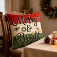 thumbnail image 1 of Zynviq Christmas Decorative Pillow Covers 18x18inch Multicolor Couch Pillow Covers Letters with Zipper Square Cloth, 1 of 6