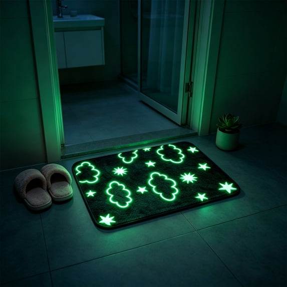 Zynviq Clouds Bathroom Rugs 23.6" X 15.7" Bath Rugs Polyester Absorbent Washable Rectangular Gray Small Rug for Shower