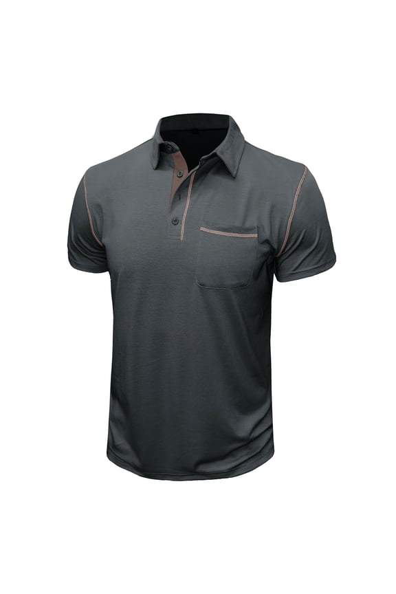 Cotton Men Shirts Short Sleeve Relaxed Fit Collared Pocket Solid Po-lo Shirts Mens Tops Trendy S