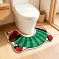 thumbnail image 1 of Zynviq Dog Bathroom Rugs 15.1" X 25.6" Bath Rugs Animals Diatom Ooze Washable U-Shaped Absorbent Green Small Rug for Toilet, 1 of 6