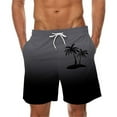 thumbnail image 1 of Zynviq Drawstring Shorts Men under $10 Tropical Elastic Waist Gray Gradient Color Vacation Quick Dry Swim Trunks XL, 1 of 4