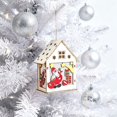 thumbnail image 1 of Zynviq Green Interior House Santa and Tree Scene Lighted Wooden House for Christmas Village, 1 of 6