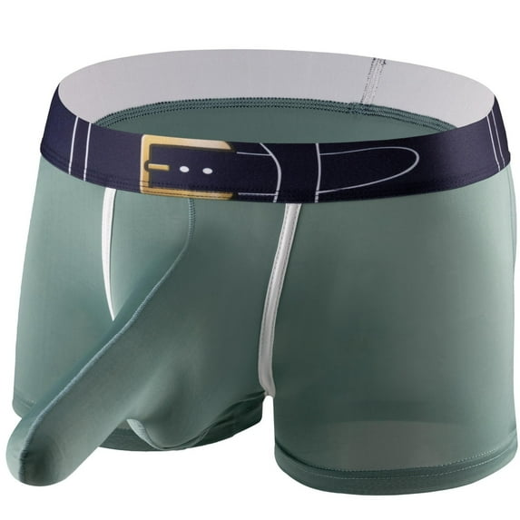 Zynviq Green Man Underwear Athletic Separate Pouch Breathable Solid Soft Boxer Briefs Underpants for Men,L
