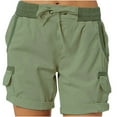 thumbnail image 1 of Zynviq High Rise Shorts for Women 2025 Cotton Drawstring Solid Elastic Loose Fit Cargo Shorts Women Shorts XL, 1 of 8