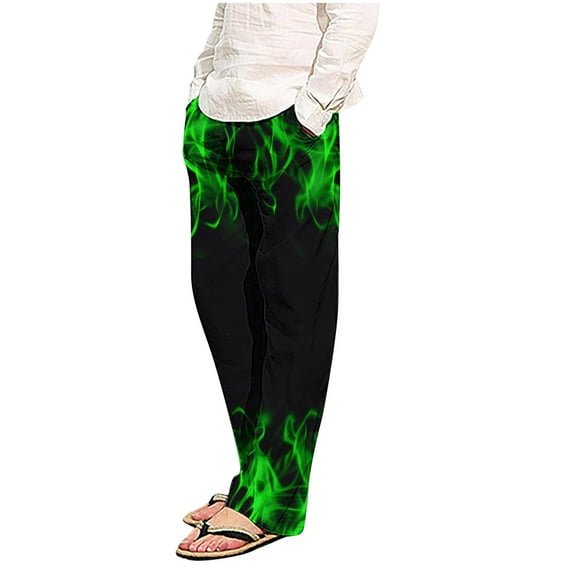 Zynviq Homewear Pants for Men Elastic Waist Printed Classic Fit Elastic Waist Pajama Pants Pants for Men under $10,L