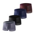 thumbnail image 1 of Zynviq Ice Silk Underwear Men's Stretchy Breathable 4 Pack Mesh Solid Boxer Briefs Men Briefs,4XL, 1 of 4