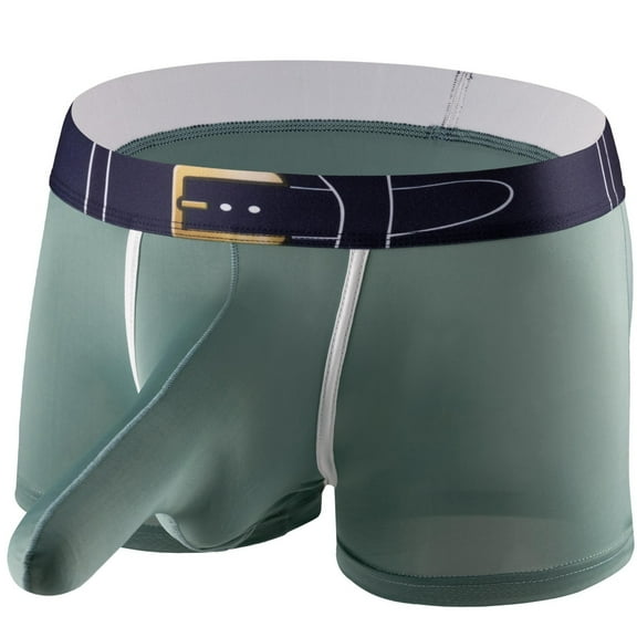 Zynviq Men's Underwear Green Athletic Separate Pouch Breathable Soft Solid Boxer Briefs Mens Briefs,M