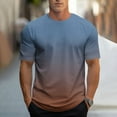 thumbnail image 1 of Zynviq Mens Shirts Short Sleeve Brown Gradient Color Active Contrast Color Casual T Shirt Spring Top for Men L, 1 of 5