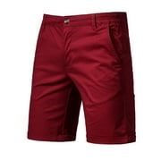 Zynviq Men Fashion Shorts Straight Leg Zipper Relaxed Fit Shorts Mens Summer Shorts Red 36