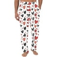 thumbnail image 1 of Zynviq Mens Valentine's Day Pants Elastic Waist Heart Printed Lightweight Straight Leg Pajama Pants Winter Men Pants S, 1 of 2