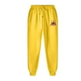 Zynviq Pants Men under 10 Yellow Elastic Waist Jogger Graphic Fleece