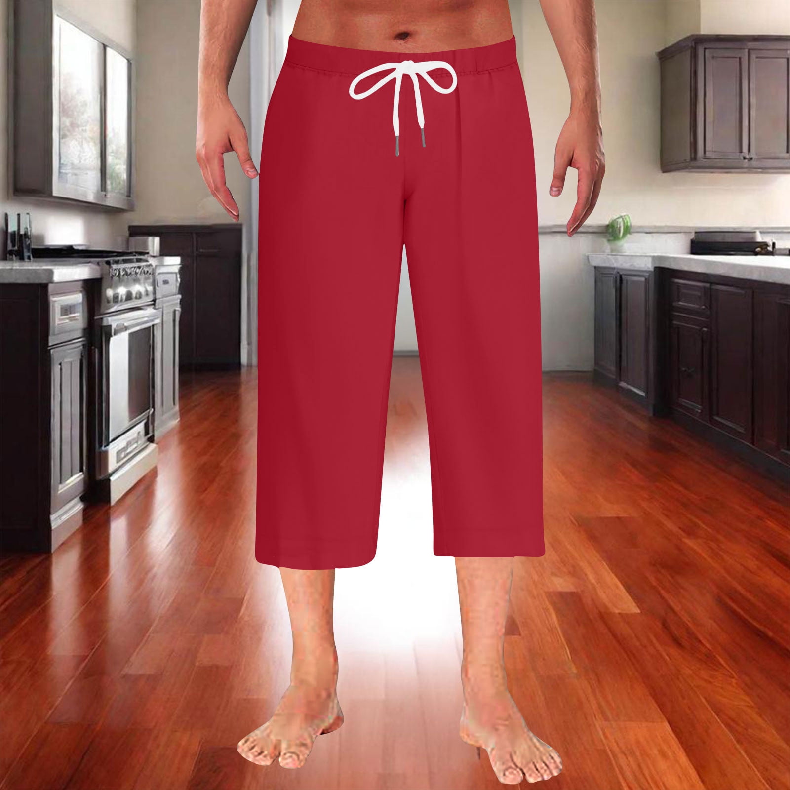 Zynviq Pants Summer Mens Drawstring Elastic Waist Lounge