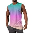 Zynviq Pink Men's AShirts Sleeveless Gradient Color Tank Tops Men's