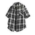 thumbnail image 1 of Zynviq Plus Size Men's Tee Shirts Short Sleeve Button Down Relaxed Fit Plaid Gingham Shirts Mens Trendy Tops L, 1 of 2