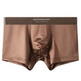 thumbnail image 1 of Zynviq Seamless Underwear Men's Breathable Brown Solid No Fly Elastic Boxer Briefs Men Underpants,XXL, 1 of 3