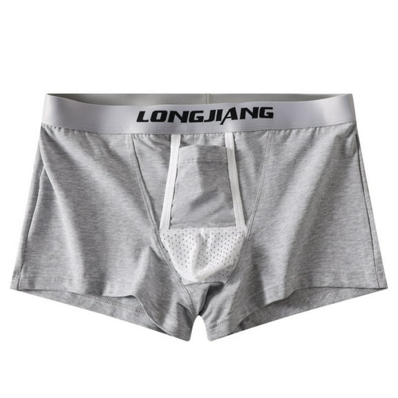 Zynviq Separate Pouch Mens Underwear Cotton Knit Gray Breathable Soft Boxer Briefs Briefs for Man,S