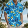 thumbnail image 1 of Zynviq Short Sleeve Men Tee Shirts Button Down Stretch Flower Print Cuban Guayabera Shirts 2025 Tops for Men L, 1 of 4