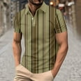 thumbnail image 1 of Zynviq Short Sleeve Men Tee Shirts Striped Office Fitted Golf Po-lo Shirt Trendy Mens Summer Tee Tops,L, 1 of 5