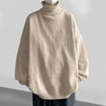 thumbnail image 1 of Zynviq Soft Sweater for Men Plus Size Pullover Solid Thicken Turtleneck Long Sleeve Sweaters Shirts for Men,L, 1 of 3
