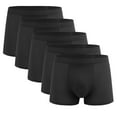 thumbnail image 1 of Zynviq Stretch Underwear Mens Breathable Black No Fly Solid 5 Pcs Boxer Briefs Underpants for Man,L, 1 of 3