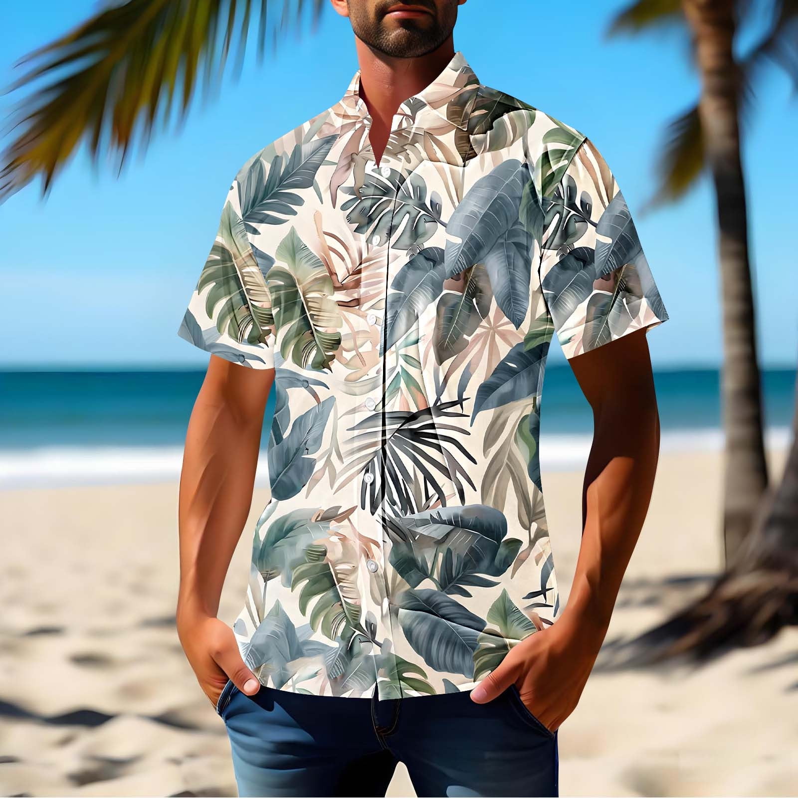 Zynviq Summer Shirts Men Short Sleeve Button Down Graphic Cuban ...