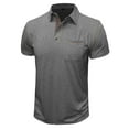 thumbnail image 1 of Zynviq Summer Shirts for Man Relaxed Fit Short Sleeve Cotton Collared Pocket Solid Po-lo Shirts Tops Men L, 1 of 5