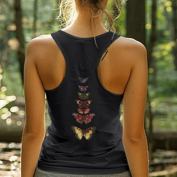 Zynviq Tank Tops Women Sleeveless Gym Graphic Racerback Scoop Neck Tank Tops Summer Tops for Ladies 2025 Trendy 3XL