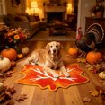thumbnail image 1 of Zynviq Thanksgiving Area Rugs Maple Leaf 31.5" X 19.7" Throw Rug Polyester Novelty Washable Orange Small Rug for Coffee Table, 1 of 6