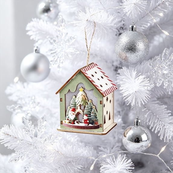 Zynviq White House Santa Climbing with Gift and Tree Lighted Decor for Mantel Shelf