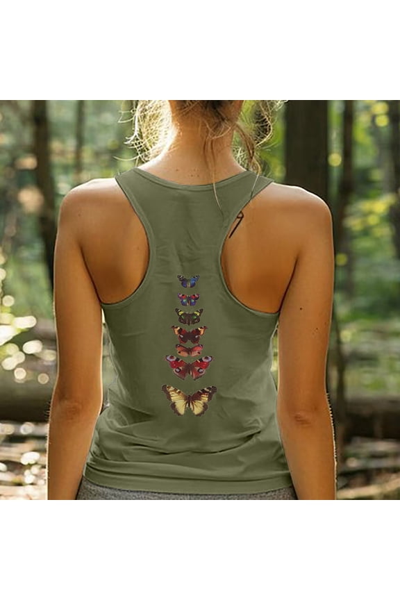 Womens Tank Tops Sleeveless Gym Graphic Scoop Neck Racerback Tank Tops Shirt Women M