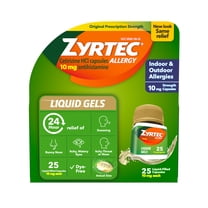 Zyrtec 24 Hour Allergy Relief Antihistamine Capsules, 25 count