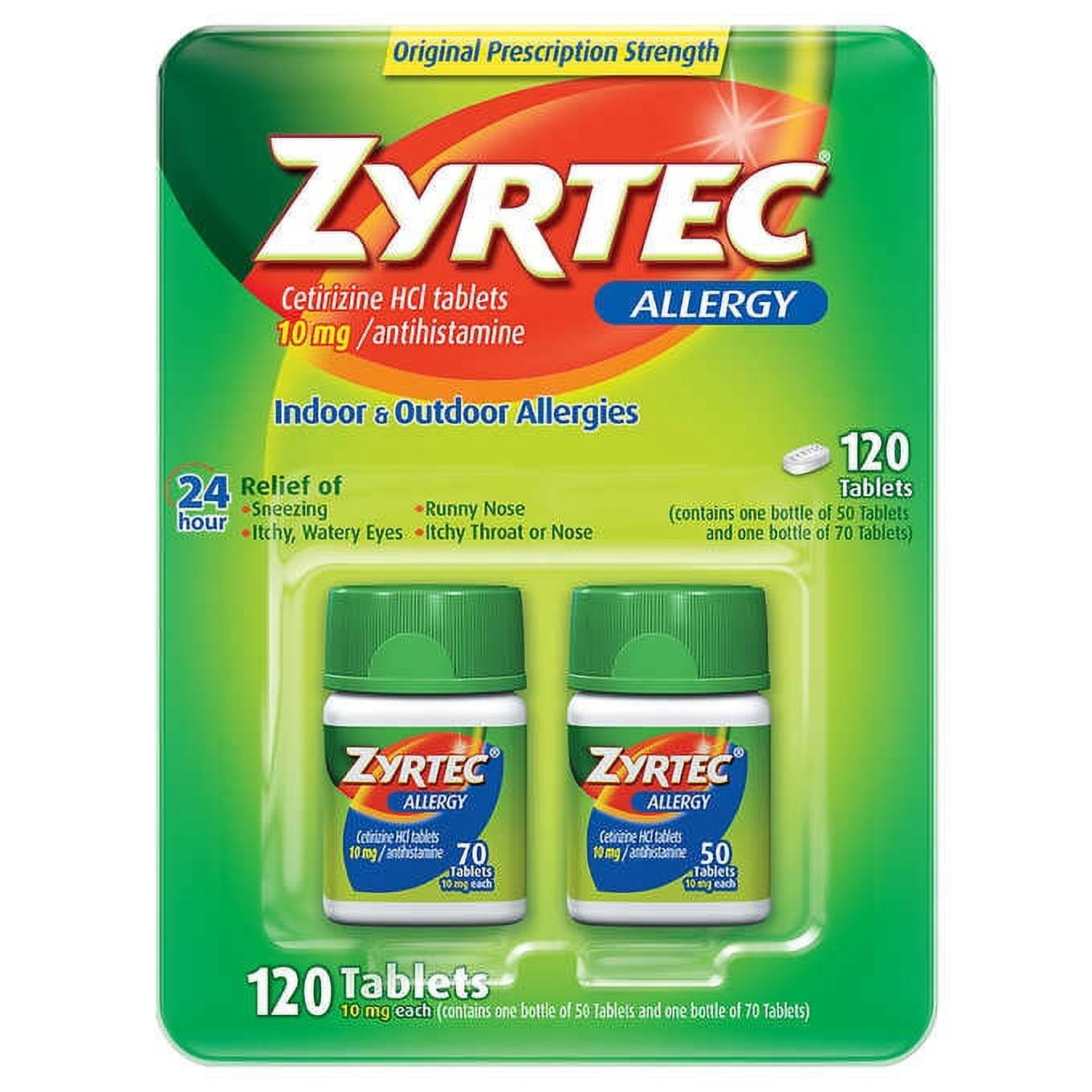 Zyrtec Tablets, 10Mg (120 Ct.) Allergy Relief Antihistamine