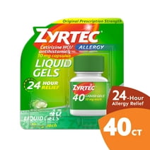 Zyrtec 24 Hour Allergy Relief Antihistamine Liquid Gels, 40 Ct